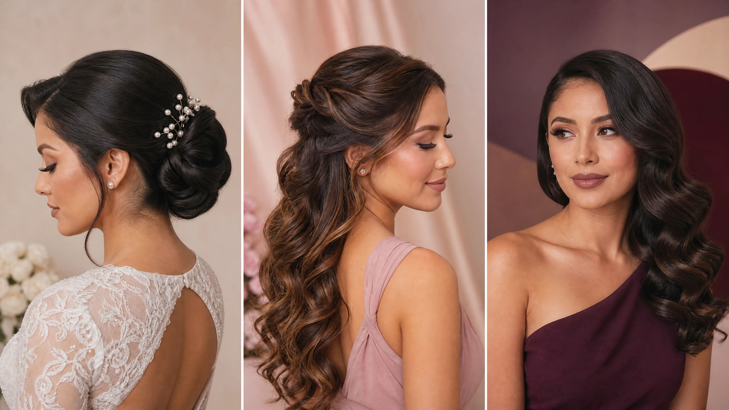 Tres estilos profesionales para novia, madrina y evento